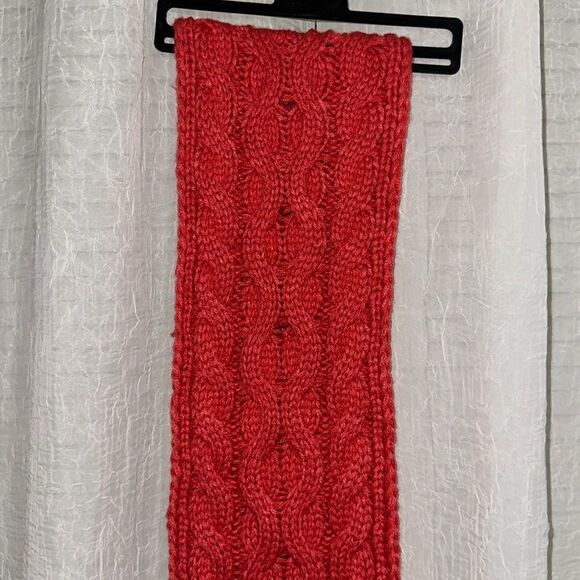 JOE BOXER Coral Pink Chunky Cable Knit Cold Weather Scarf - Picture 3 of 10